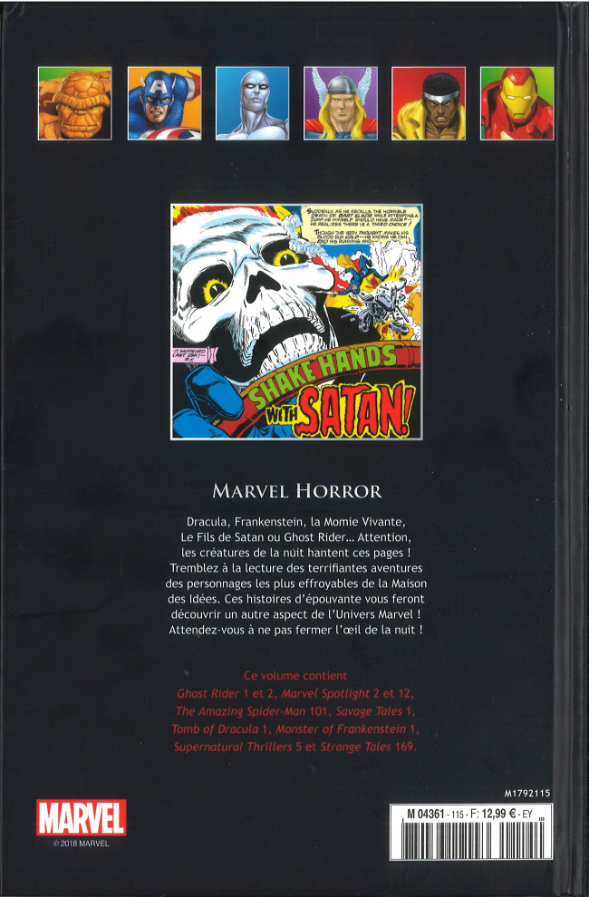 Verso de l'album Marvel Comics - La collection de référence Tome 115 Marvel Horror