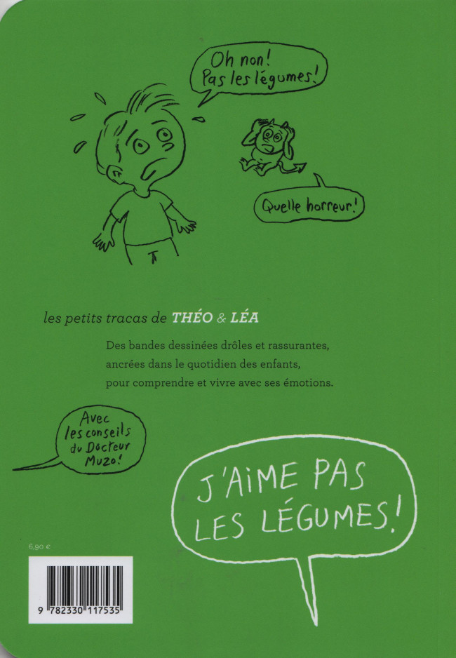 Verso de l'album Les petits tracas de Théo & Léa Tome 12 J'aime pas les légumes !