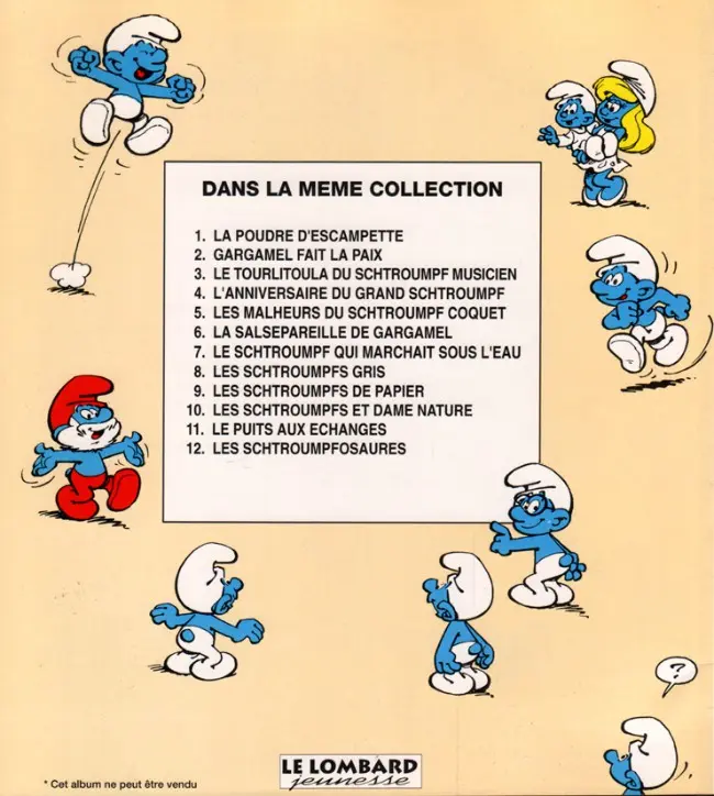 Verso de l'album 2 histoires de Schtroumpfs Le Schtroumpf sous-marin