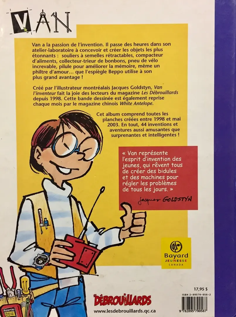 Verso de l'album Van l'inventeur Tome 1