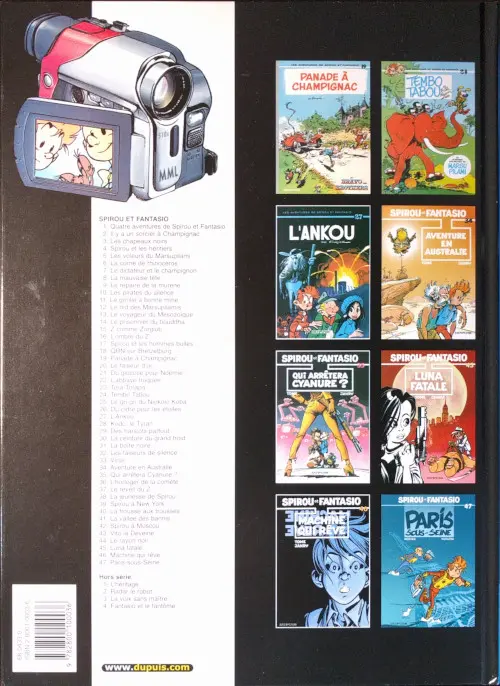 Verso de l'album Spirou et Fantasio Tome 1 4 aventures de Spirou ...et Fantasio