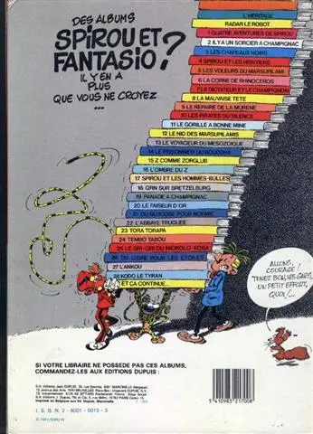 Verso de l'album Spirou et Fantasio Tome 11 Le gorille a bonne mine