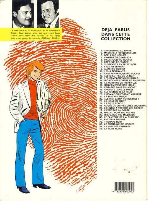 Verso de l'album Ric Hochet Tome 25 Coups de griffes chez Bouglione