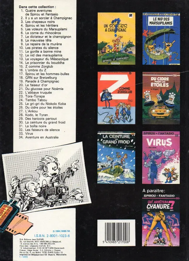 Verso de l'album Spirou et Fantasio Tome 32 Les faiseurs de silence