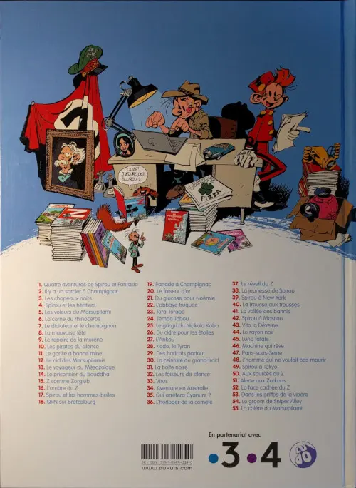 Verso de l'album Spirou et Fantasio Tome 9 Le repaire de la murène