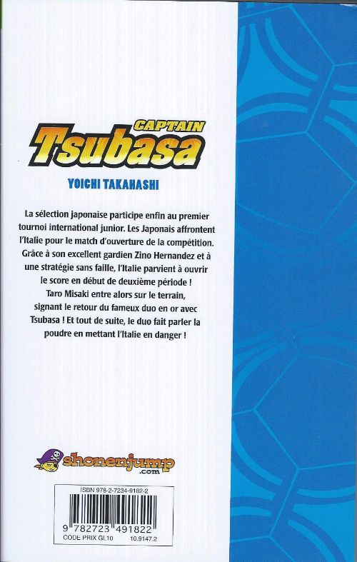 Verso de l'album Captain Tsubasa Tome 29 La Renaissance du duo en or !