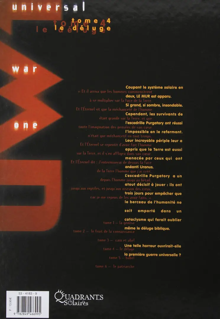 Verso de l'album Universal War One Tome 4 Le déluge