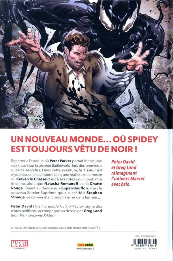Verso de l'album Spider-Man - Symbiote 2 Symbiote Spider-man - Etrange réalité