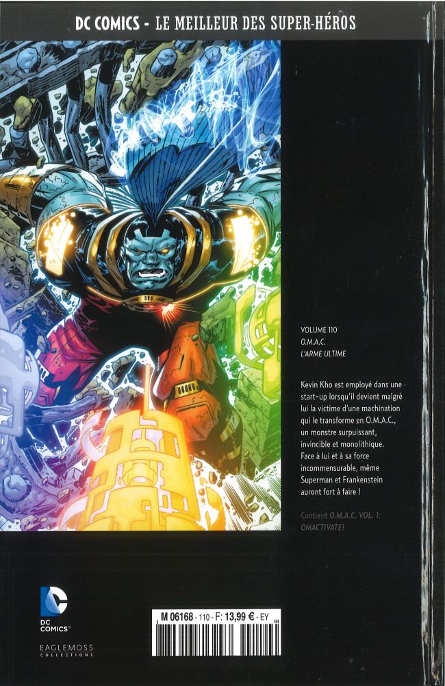 Verso de l'album DC Comics - Le Meilleur des Super-Héros Volume 110 O.M.A.C. - L'Arme Ultime