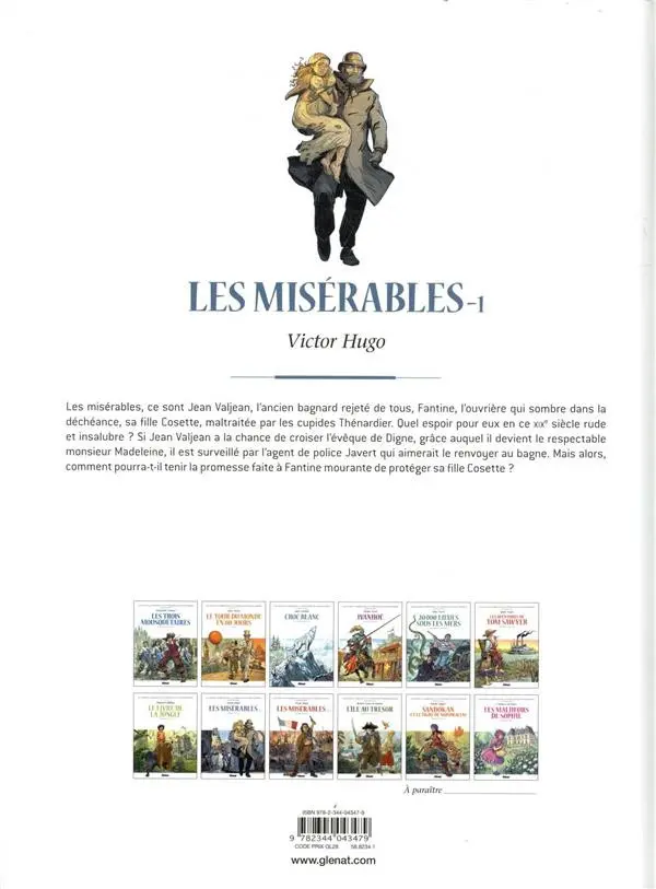 Verso de l'album Les Grands Classiques de la littérature en bande dessinée Tome 8 Les Misérables - 1