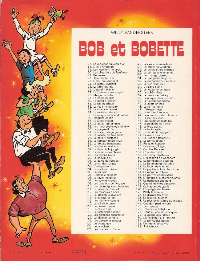 Verso de l'album Bob et Bobette Tome 93 Le Père Moustache