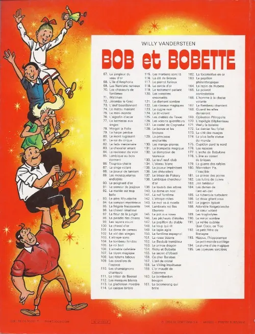 Verso de l'album Bob et Bobette Tome 127 Le Castel de Cognedur