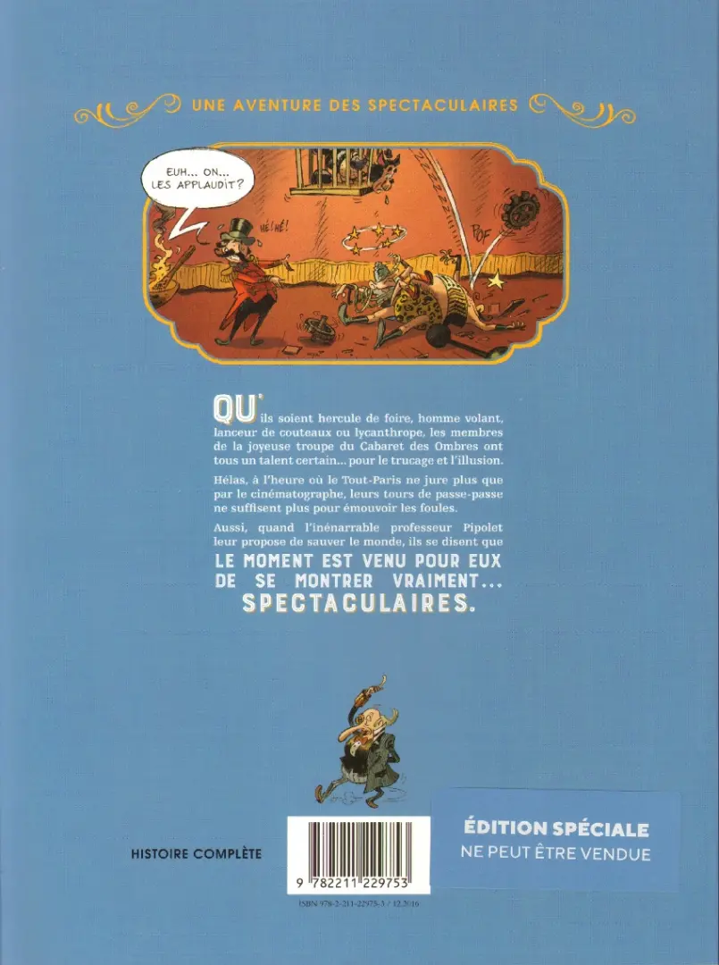 Verso de l'album Une aventure des Spectaculaires Tome 1 Le Cabaret des Ombres