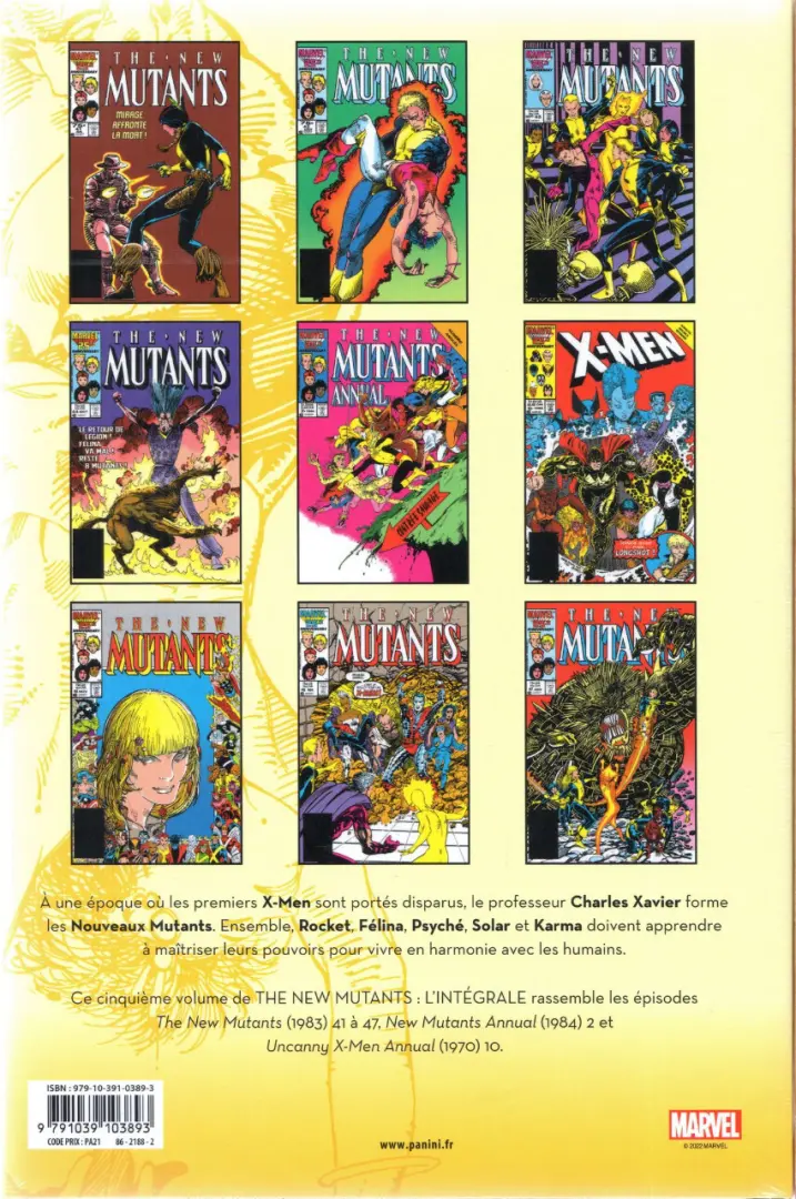 Verso de l'album The New Mutants - L'intégrale Tome 5 1986-1987