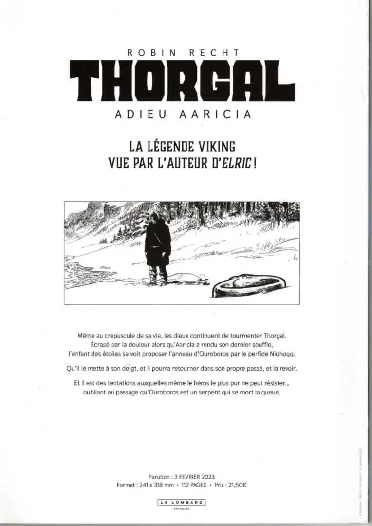 Verso de l'album Thorgal Saga Tome 1 Adieu Aaricia