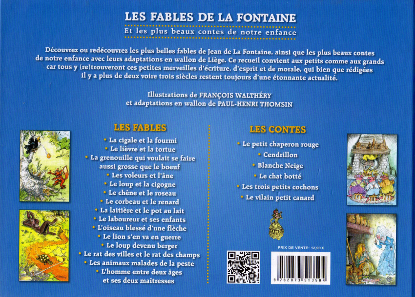 Verso de l'album Les fables de La Fontaine et les plus beaux contes de notre enfance