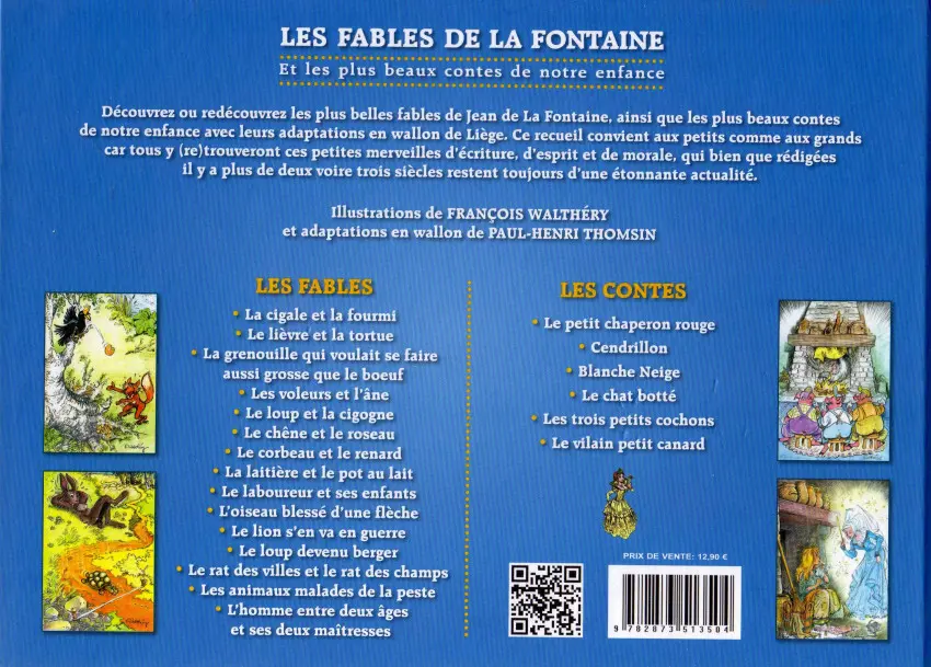 Verso de l'album Les fables de La Fontaine et les plus beaux contes de notre enfance