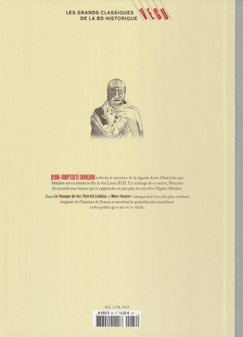 Verso de l'album Les grands Classiques de la BD Historique Vécu - La Collection Tome 85 Le masque de fer - Tome IV : Paire de Roy
