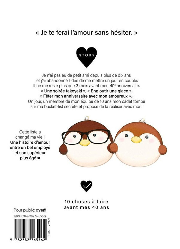 Verso de l'album 10 choses à faire avant mes 40 ans 1