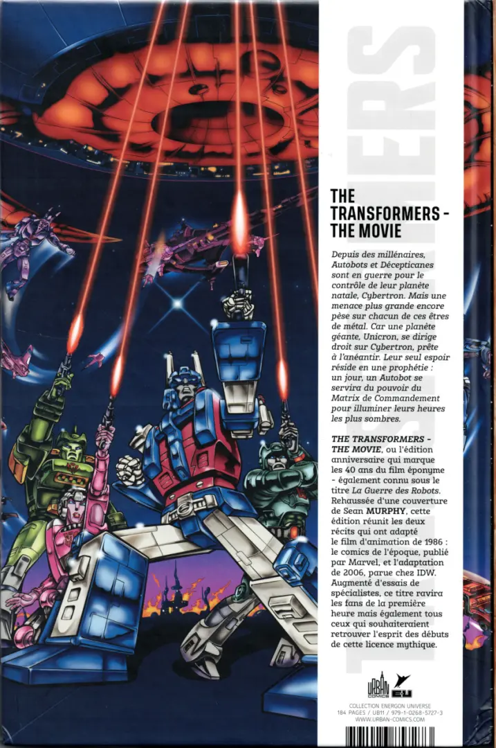 Verso de l'album The transformers - The Movie
