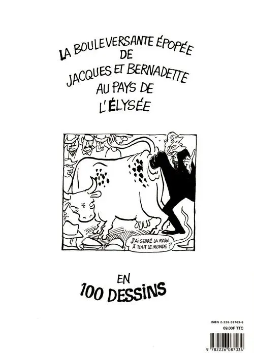 Verso de l'album Les aventures épatantes de Jacques Chirac