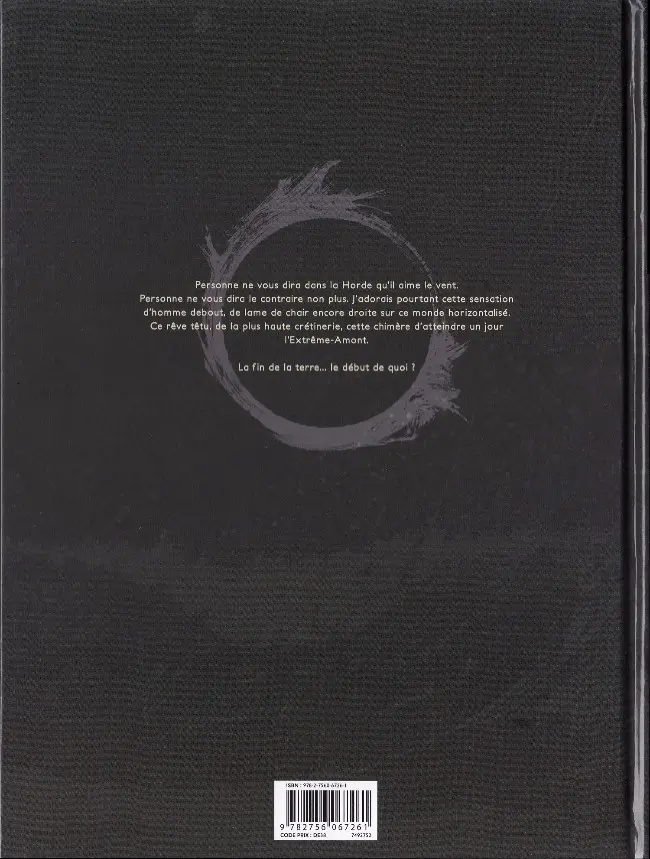 Verso de l'album La Horde du Contrevent 1 Le Cosmos est mon campement