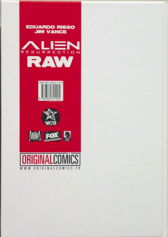 Verso de l'album Aliens : Resurrection