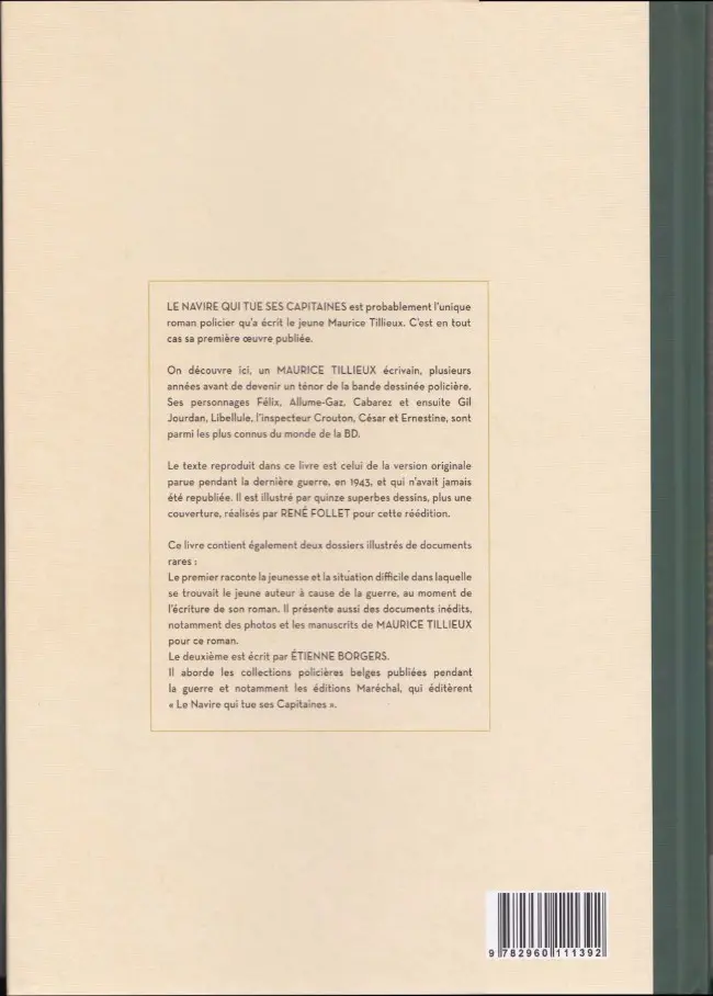 Verso de l'album Le Navire qui tue ses capitaines