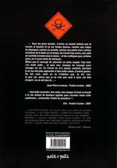 Verso de l'album Putain d'usine Tome 1