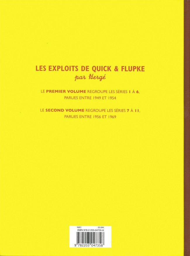 Verso de l'album Les Exploits de Quick et Flupke 2ème volume