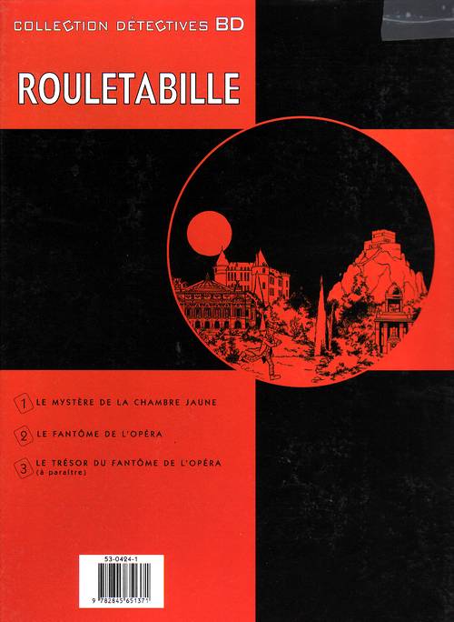 Verso de l'album Rouletabille Tome 2 Le fantôme de l'opéra