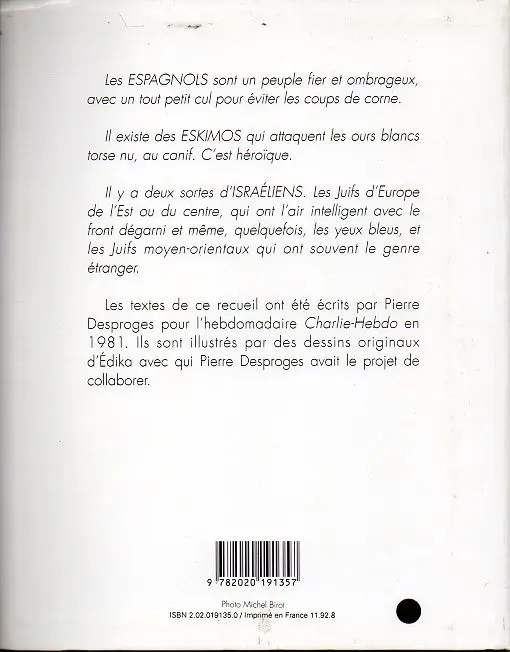 Verso de l'album Les étrangers sont nuls