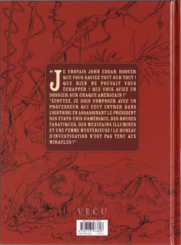 Verso de l'album Le Sixième soleil Tome 3 John Edgar Hoover