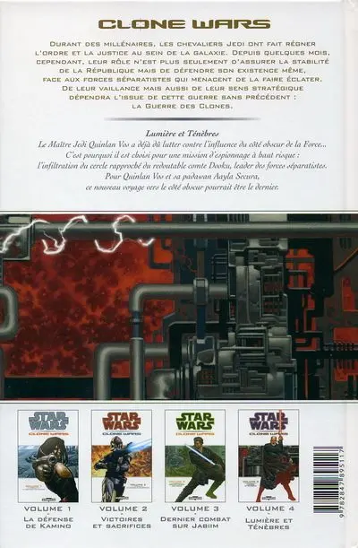 Verso de l'album Star Wars - Clone Wars Tome 4 Lumière et Ténèbres