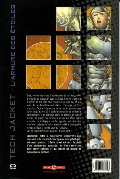 Verso de l'album Tech jacket Tome 1 L'armure des étoiles