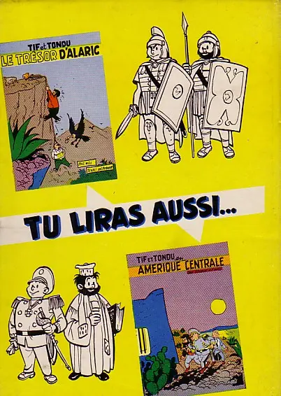 Verso de l'album Tif et Tondu Tome 3 Oscar et ses mystères