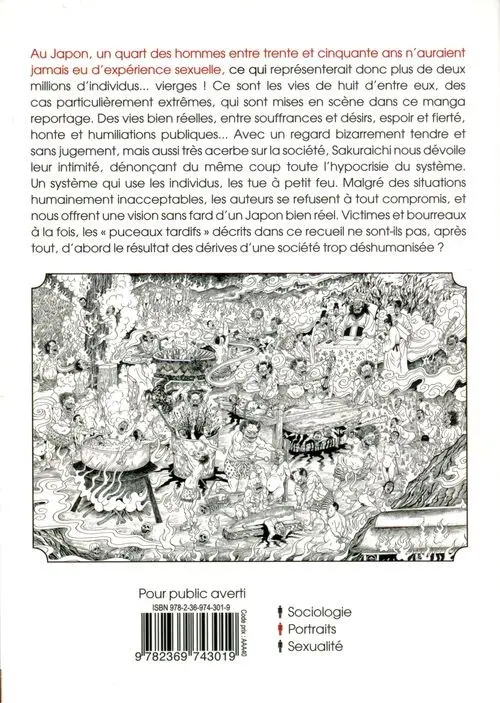 Verso de l'album La Virginité passé 30 ans Souffrances et Désirs au Quotidien