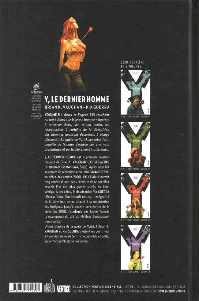 Verso de l'album Y le dernier homme Volume V