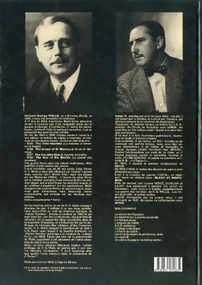 Verso de l'album La guerre des mondes