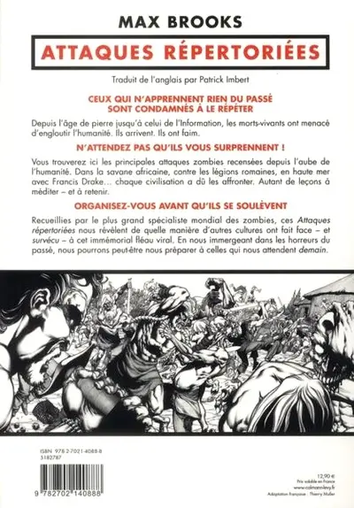 Verso de l'album Attaques répertoriées