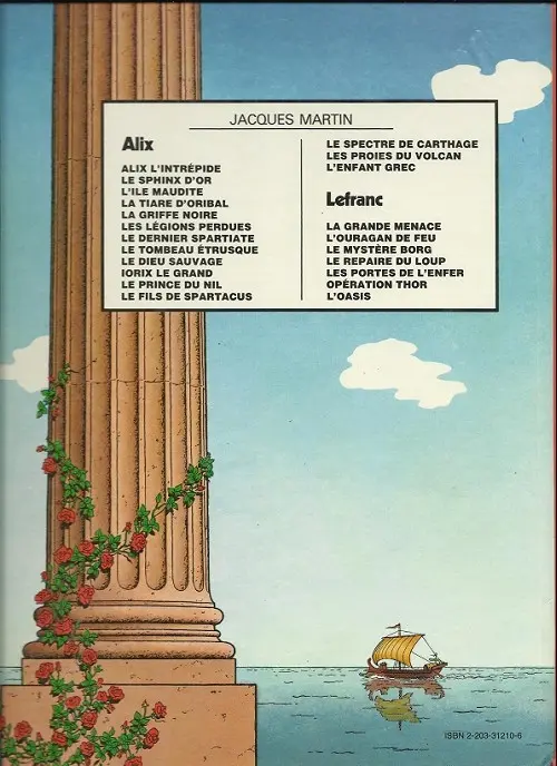 Verso de l'album Alix Tome 1 Alix l'intrépide