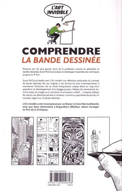 Verso de l'album L'Art invisible Comprendre la bande dessinée