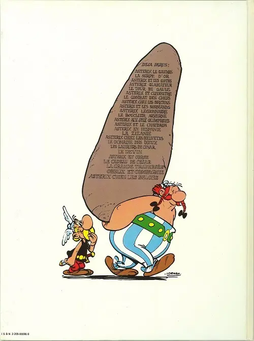 Verso de l'album Astérix Tome 1 Astérix le gaulois