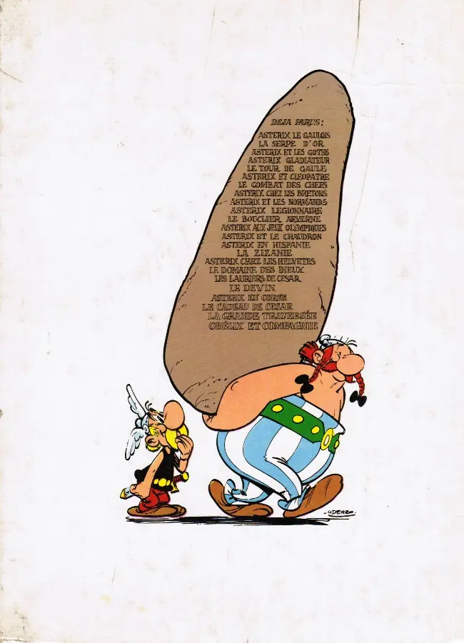 Verso de l'album Astérix Tome 6 Astérix et Cléopâtre