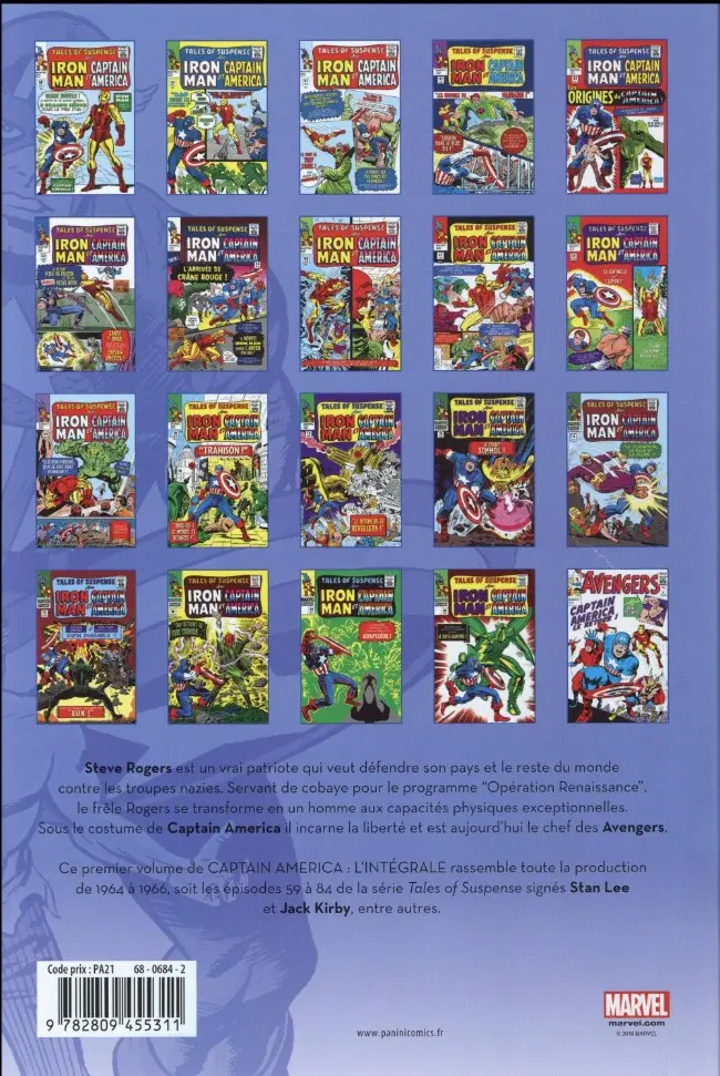 Verso de l'album Captain America - L'intégrale Tome 1 1964-1966