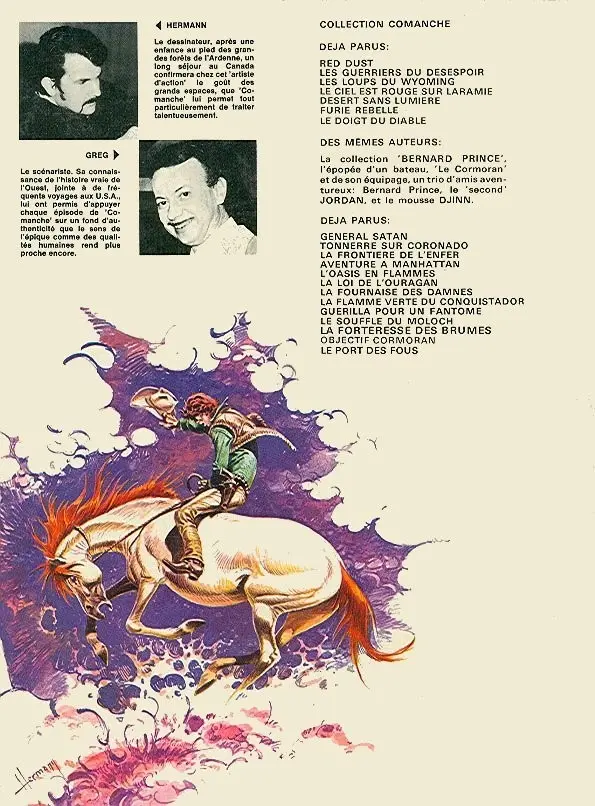 Verso de l'album Comanche Tome 1 Red Dust