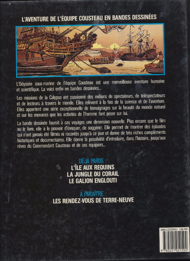 Verso de l'album L'Aventure de l'équipe Cousteau en bandes dessinées Tome 3 Le galion englouti