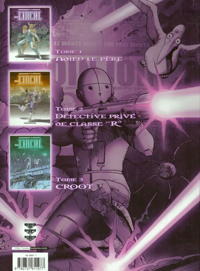 Verso de l'album Avant l'Incal Tome 1 Adieu le père