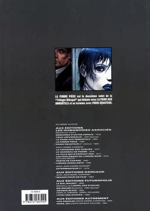 Verso de l'album Nikopol Tome 2 La Femme Piège