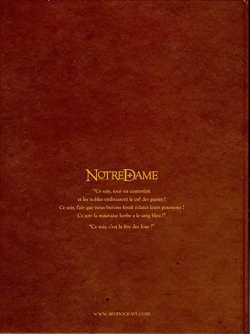 Verso de l'album Notre Dame Tome 1 Le jour des fous